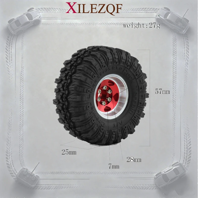 1/18 Crawler Wheels Tires 1.0 Inch Alloy Universal Upgrade for TRX4M SCX24 FMS FCX24 MN Series Modification