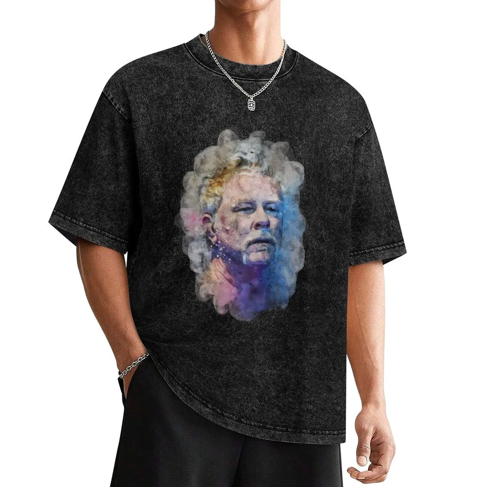 James Hetfield Watercolor T-Shirt summer top oversize t-shirts man funny t shirts men