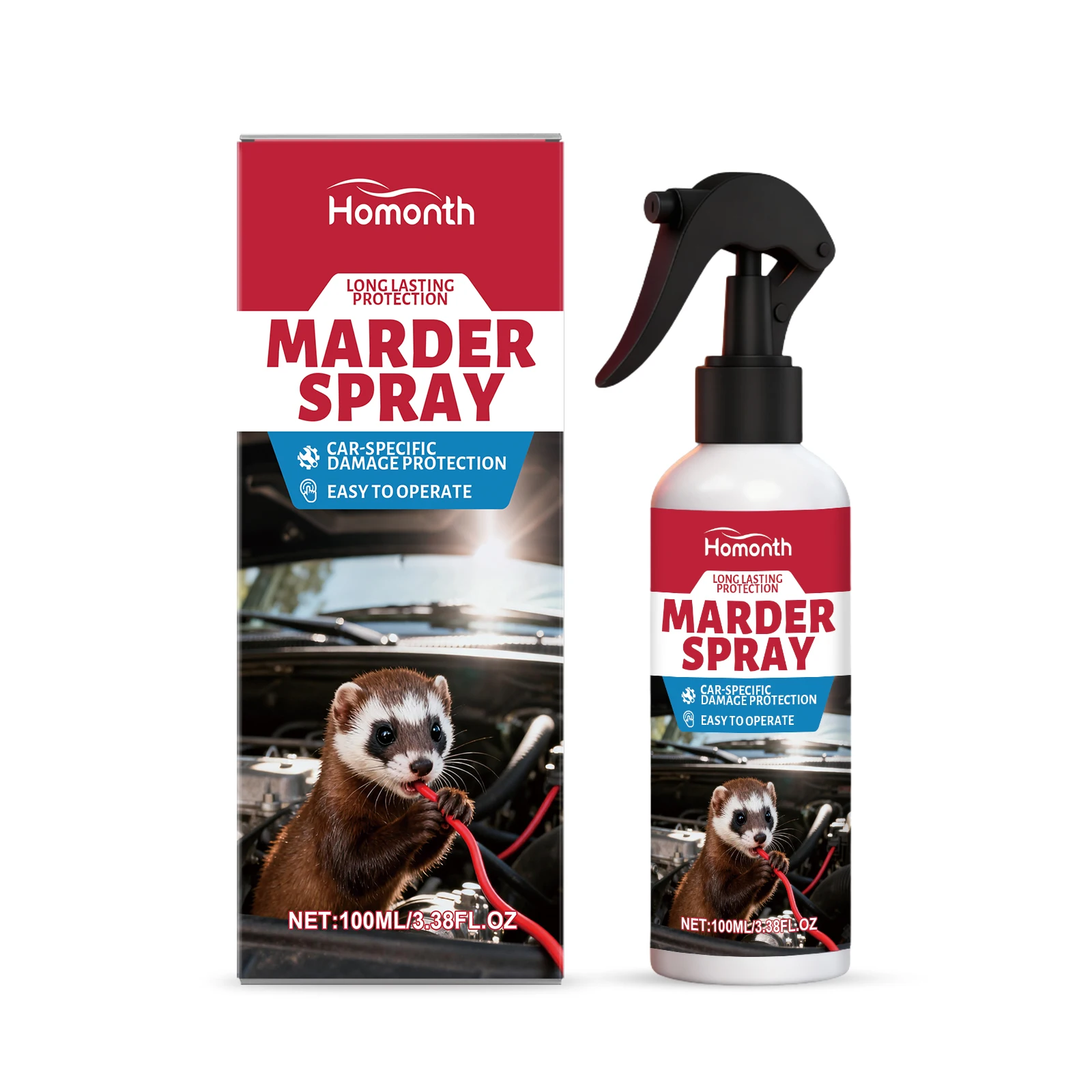Krachtige Nertsen Afschrikmiddel Spray 100 ml Fles Natuurlijke Munt Geur Repeller voor Voertuig Opslag Gebied Tuin Bescherming Langdurige - afbeelding 2