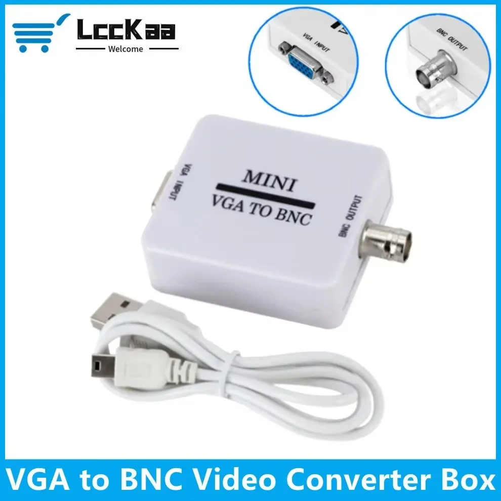 LccKaa VGA to BNC Video Converter Convertor Box Composite VGA to BNC Adapter Conversor Digital Switcher Box For HDTV Monitor