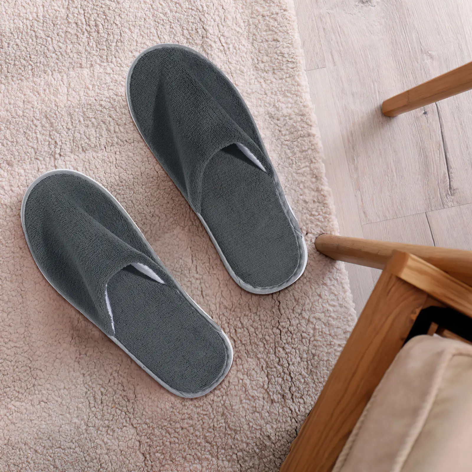 

6 Pairs Coral Fleece Slippers Home Non Hotel Spa House Bulk Unisex Room Men Guest Bedroom Type Household Miss