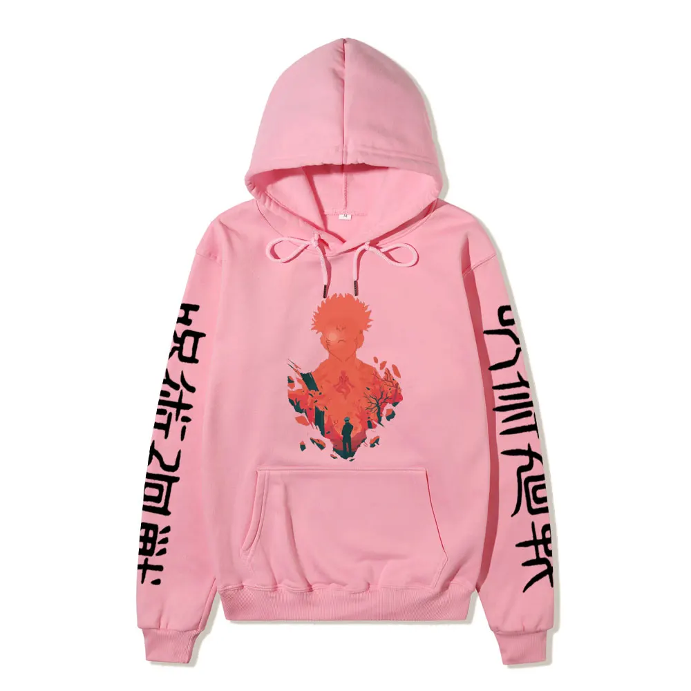 Japanese Anime Hoodie Jujutsu Kaisen Hoodies Manga Men Winter 2021 Warm Cartoon Graphic Clothing Unisex Yuji Itadori Sweatshirts