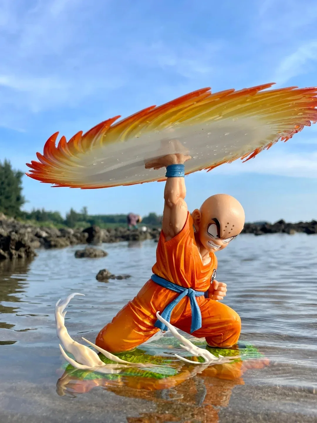 New 25cm Anime Kuririn Dragon Ball Figure Cs Krillin Action Figure Qi Yuan Chop Figurine Pvc Statue Collection Model Toys Doll