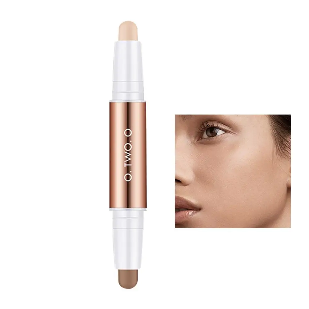 Contour Stick Highlighting and Bronzer Face Brightening Cosmetic, Waterproof Pen, Double Head, Long Lasting Makeup, J1W6