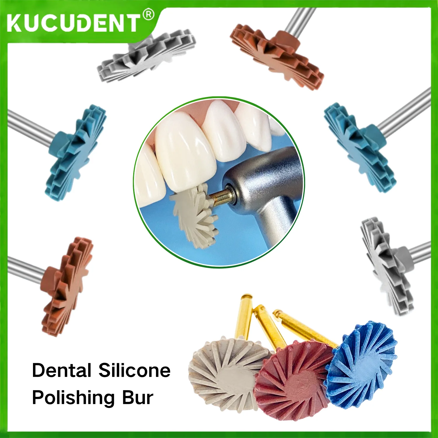 

Dental Silicone Polishing Bur Single Piece Coarse/Medium/Fine Grit Composite Resin Polishing Discs for Teeth Restoration Tool