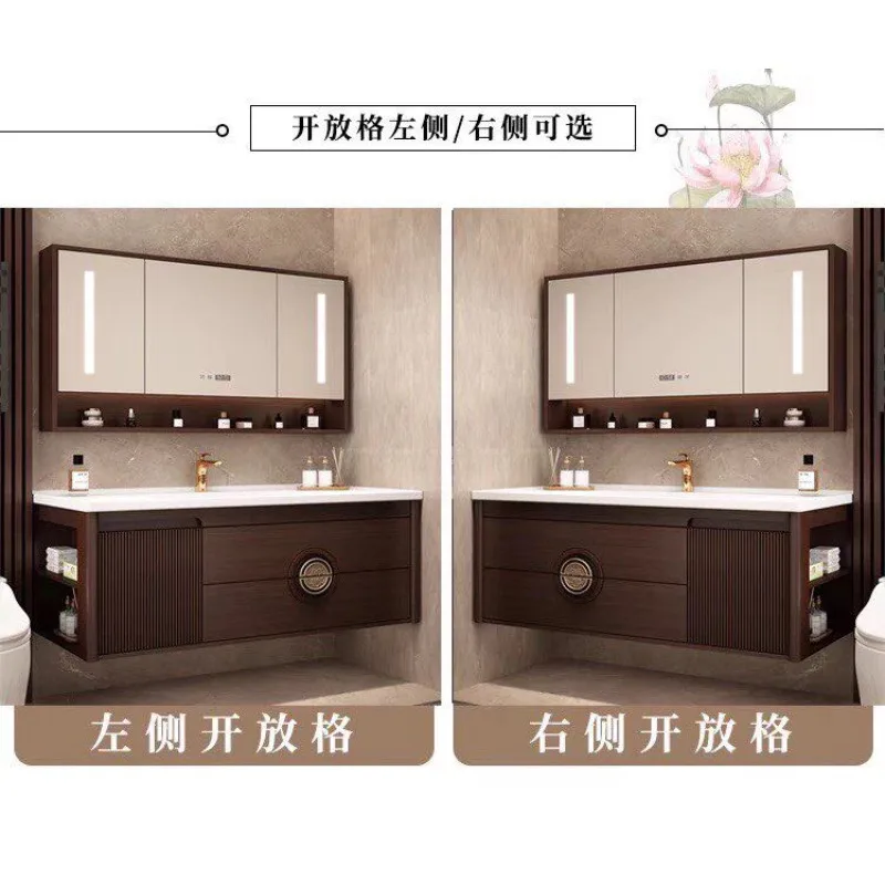 

bathroom cabinet combination, ceramic integrated basin, bathroom washbasin, solid wood paint hand washbasin
