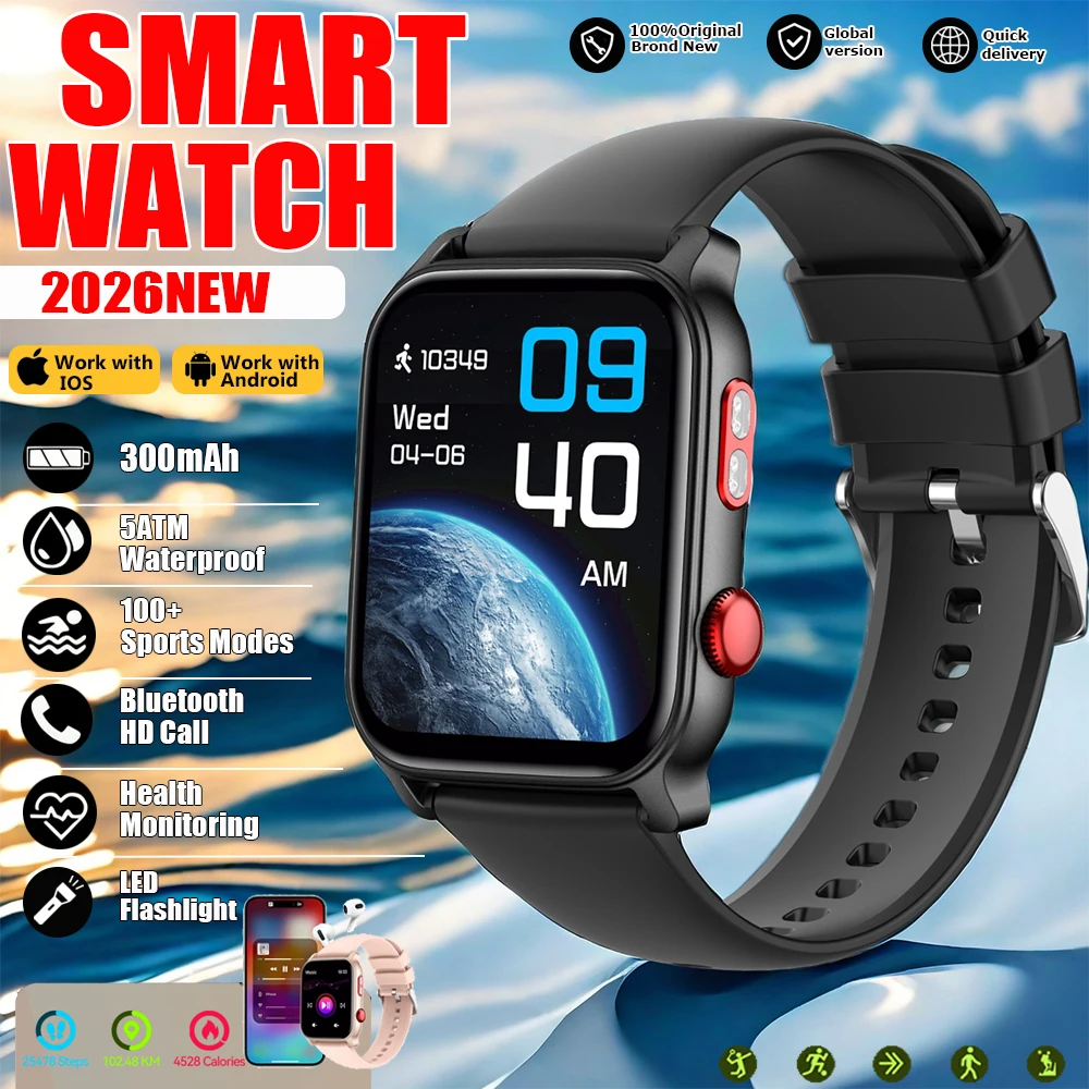 

2026 NEW Smart Watches For Women Men Bluetooth Call Full Touch Screen Heart Rate Monitor Women’s Waterproof Smartwatch Ladies