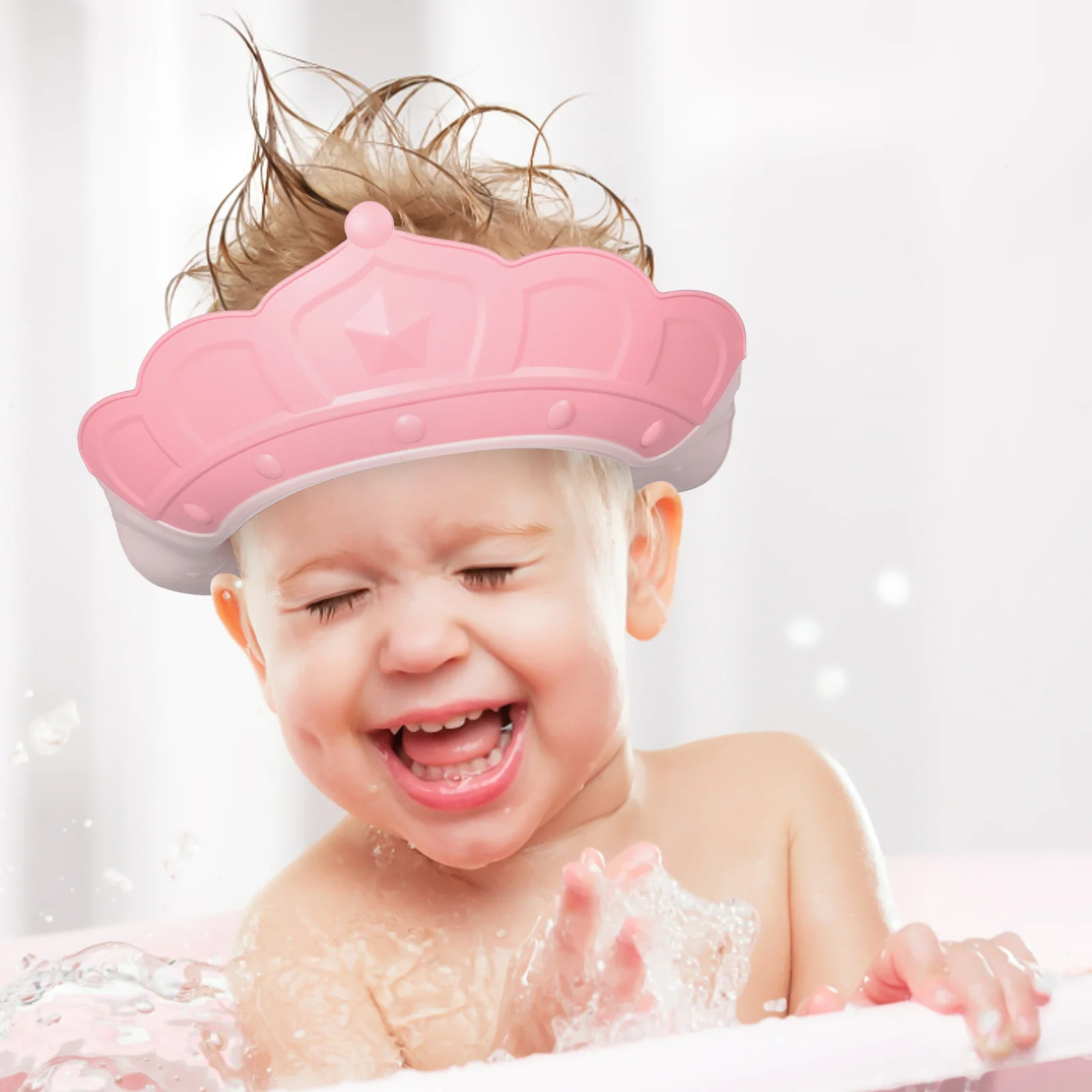 

2Pcs Baby Shower Caps Shampoo Hats Adjustable Silicone Bath Crowns Protect Eyes Ears Toddler Hair Washing Shield