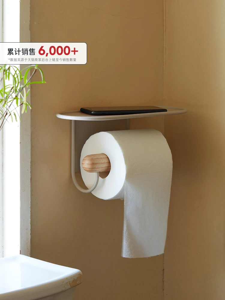 Toilet paper towel shelf, non-perforated, creative toilet paper holder, roll paper holder, wall-mounted home storage