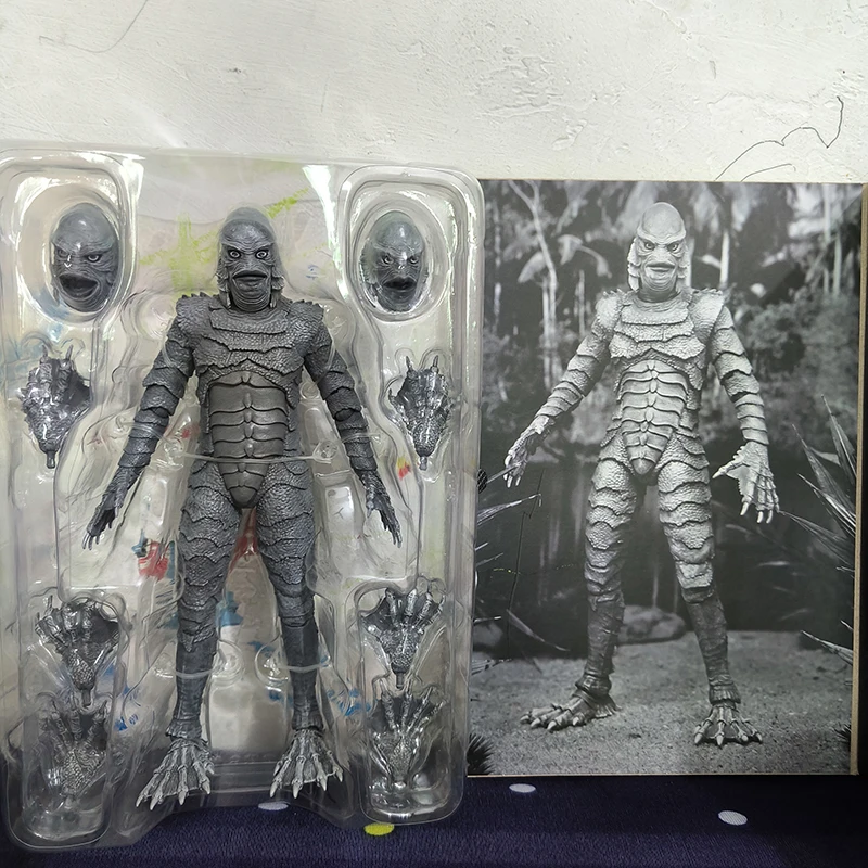 NECA 유니버설 몬스터 액션 피규어 블랙 라군 생물 물고기 남자 액션 피겨 모델 장난감 인형 남자 친구를위한 생일 선물