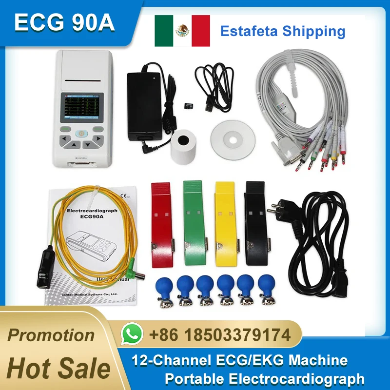 CONTEC ECG90A 12-Channel ECG/EKG Machine Electrocardiograph, PC software, Touch Screen