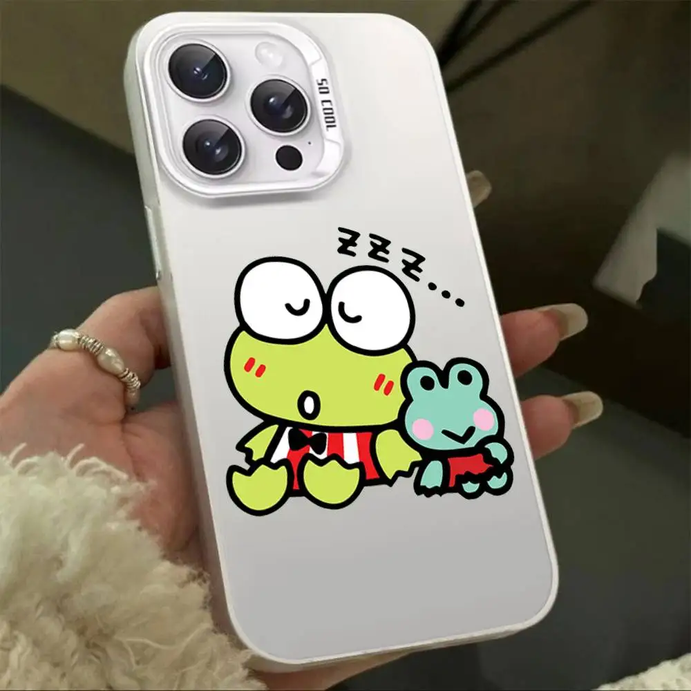 K-KEROKERO KEROPPI Phone Case For IPhone 16 15 14 13 12 11 Pro Max Plus Color Shockproof Back Silver Cover
