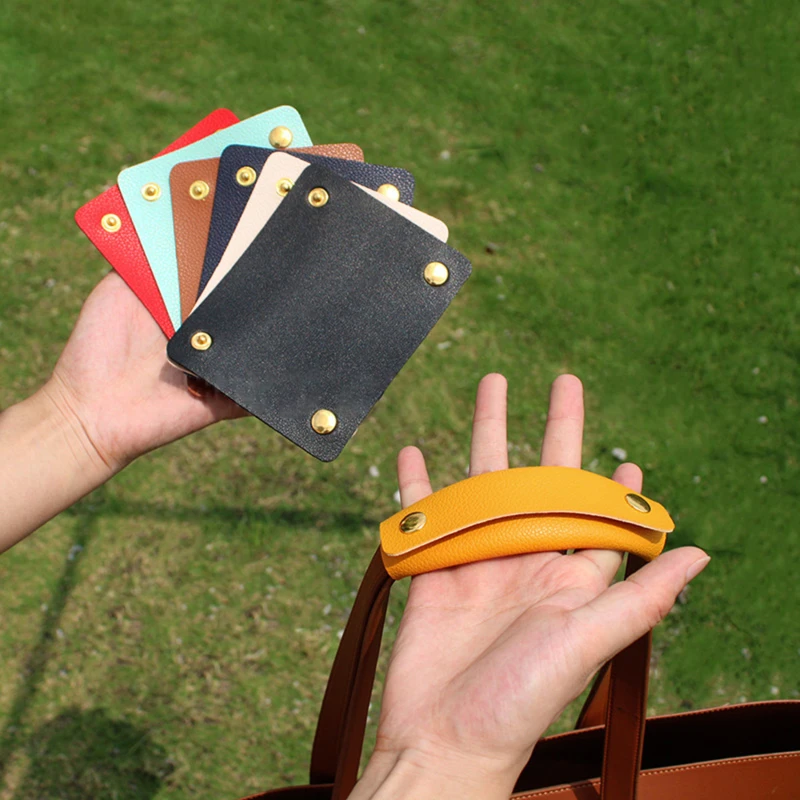 2Pcs Handbag Grip Protective Cover PU Clip Type Simple Handle Pu Leather Cover Removable Handle Luggage Handle Protective Covers image 2