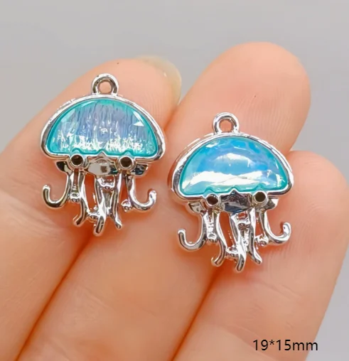 Lot 10 Pcs jellyfish Charms Jewelry Making  Earrings Pendants Necklaces Bracelets DIY Accessories gift