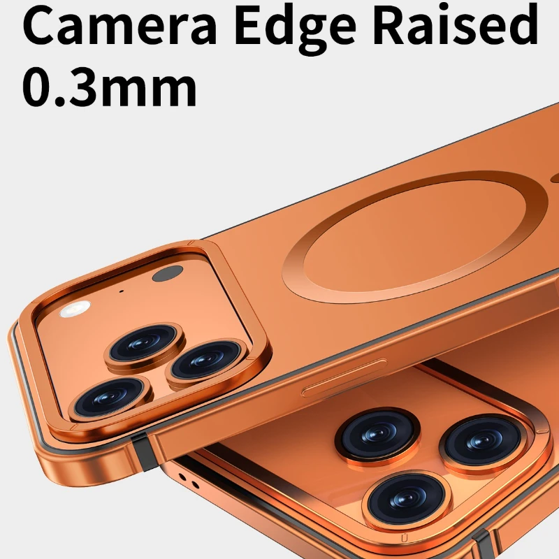 إطار معدني جديد لعام 2025، مضاد للحشف ومضاد لبصمات الأصابع، شفط مغناطيسي أنيق وخفيف الوزن لهاتف iPhone 17 Plus ProMax #5