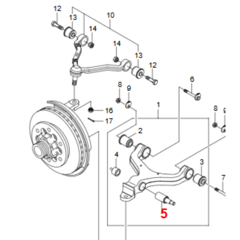 4451709001 4451809000 4455209003 4455309012 Suspension Parts Lower Rubber Control Arm Bushing For Ssangyong Actyon Rexton Kyron