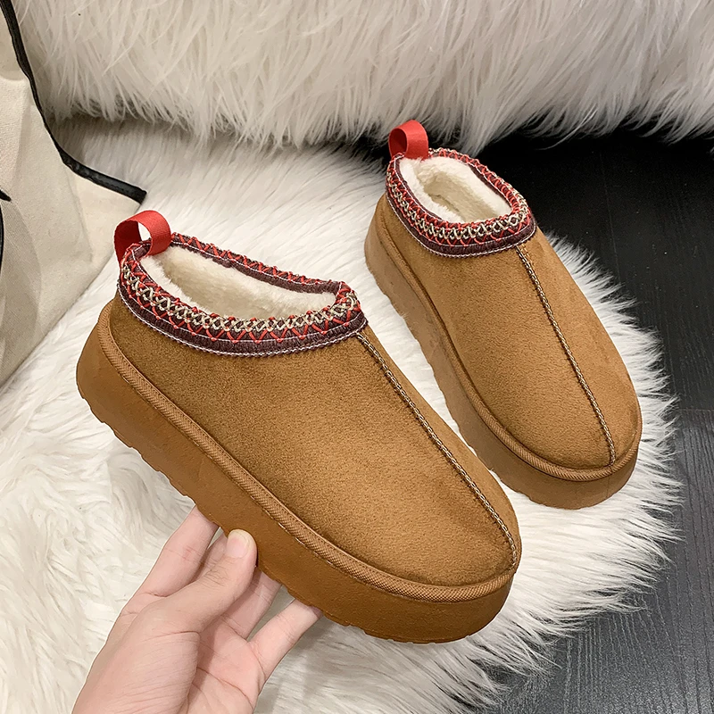 Winter runde Zehen dicke Sohlen warm bequem/Samt Damenschuhe neue lässige rutsch feste verschleiß feste modische kurze Stiefel – Detail 10