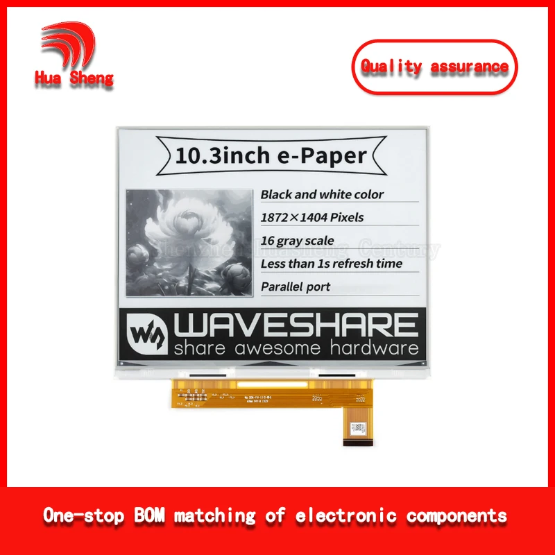 10.3 Inch E-Paper Display Screen with 1872×1404 Pixels Resolution; Parallel Port