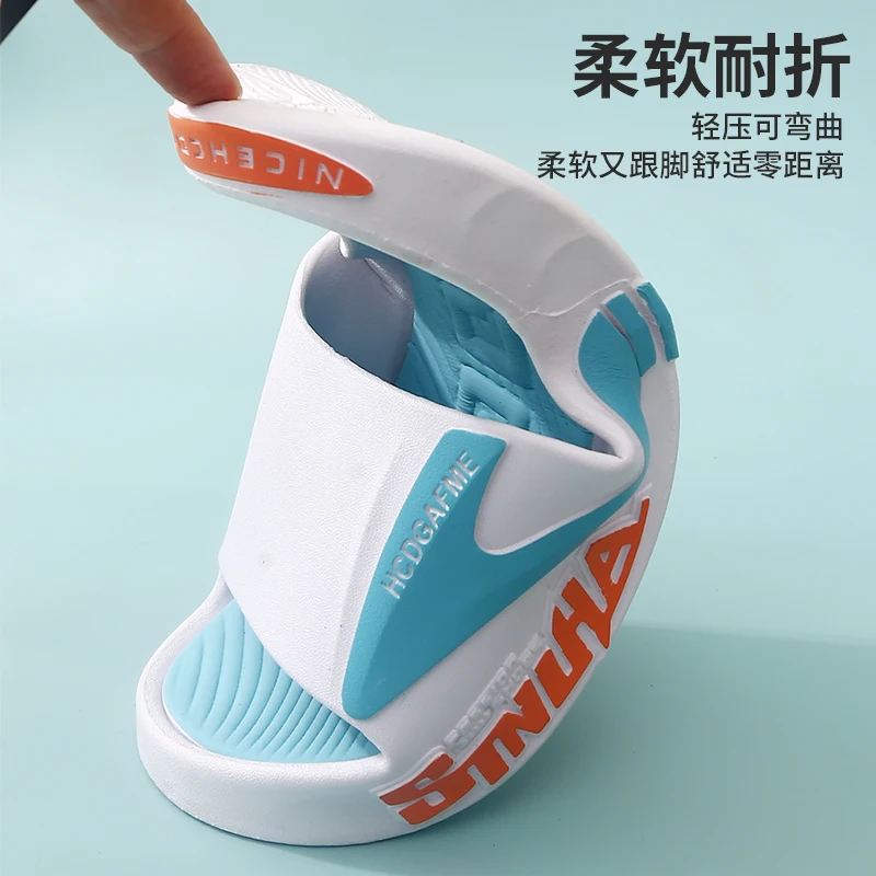 Soft Men's Slippers Slides Summer Outdoor Sandals PU Insole Non-slip Indoor Home Shoes