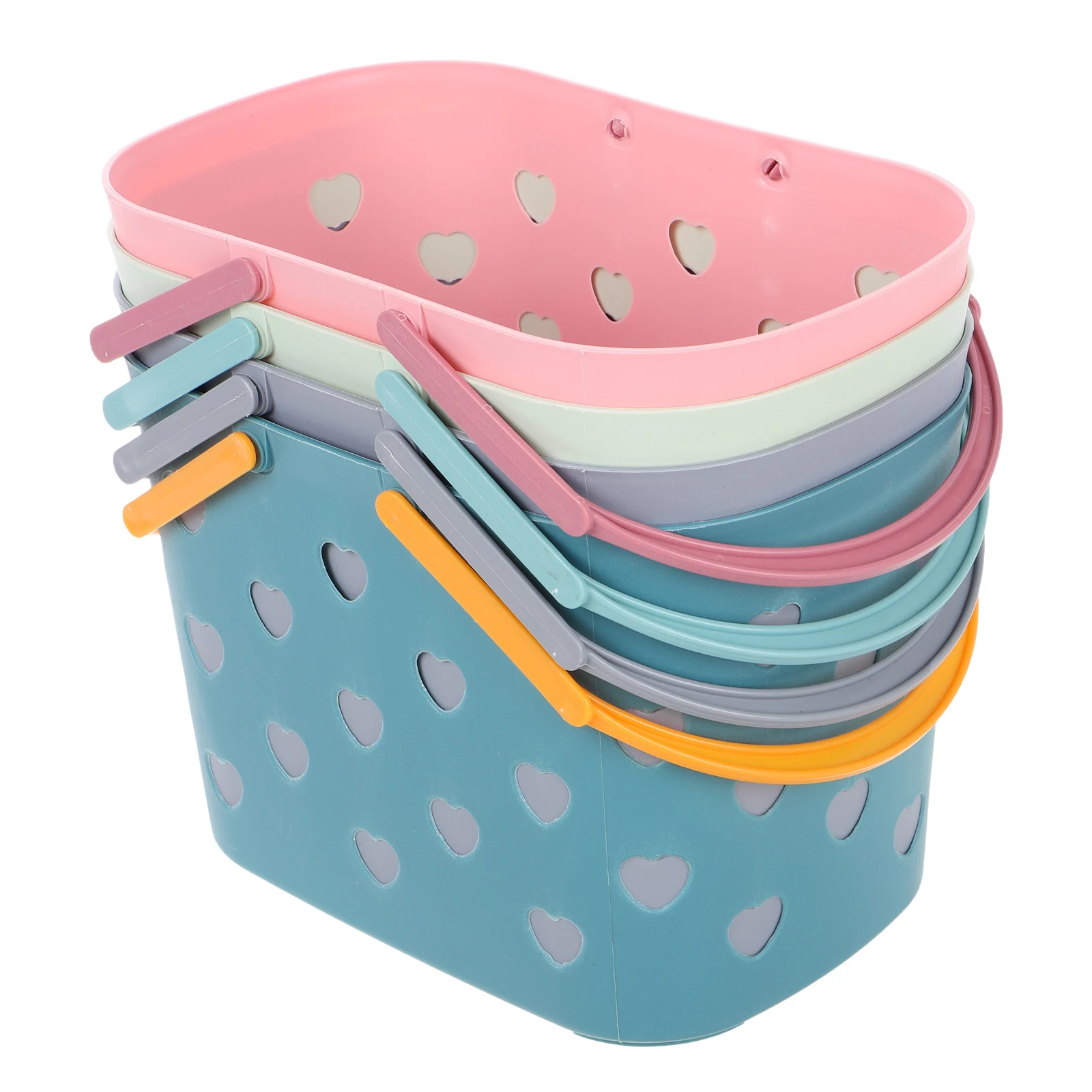 

4 Pcs Bathroom Storage Basket Toiletry Holder Pink Beige Green Gray Shower Drain Hole Design Travel Home Organization Container