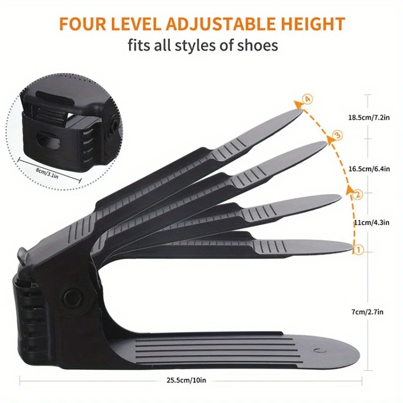 7/100 stuks modern schoenenrek schoenenopbergrek dubbellaags geïntegreerd verstelbaar plastic schoenenrek voor thuis woonkamer - afbeelding 2