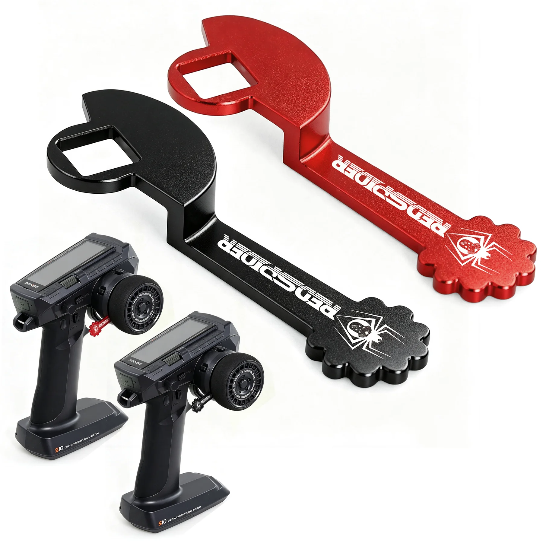 RED SPIDER 1Pcs SENSE S10 TX One Hand Steering Mod Kit 10 Channel RC Remote Mod Parts for RC Off-Road Truck