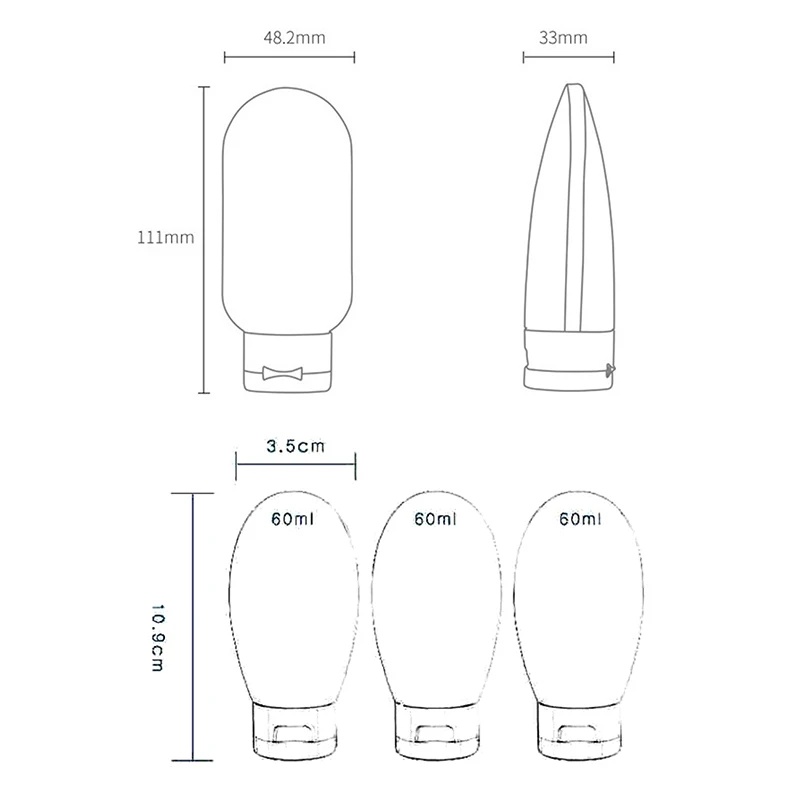 Botella recargable portátil, Kit de viaje que contiene champú, Gel de Ducha