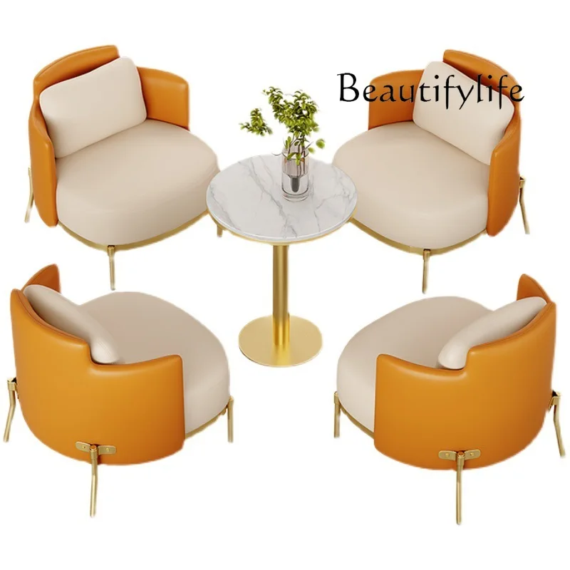 

Nordic light luxury single sofa negotiation table and chair combination office business reception one table and four chairs