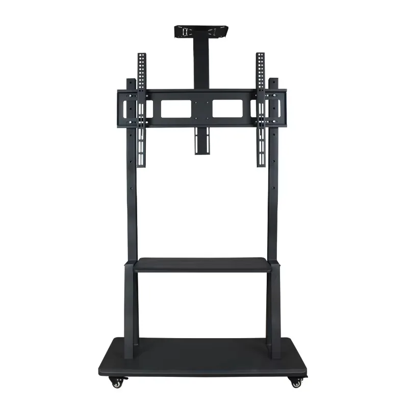 2026 Universal Tv Conference Bracket Stand Economy TV Cart With Adjustable Poles For Tv Size 55