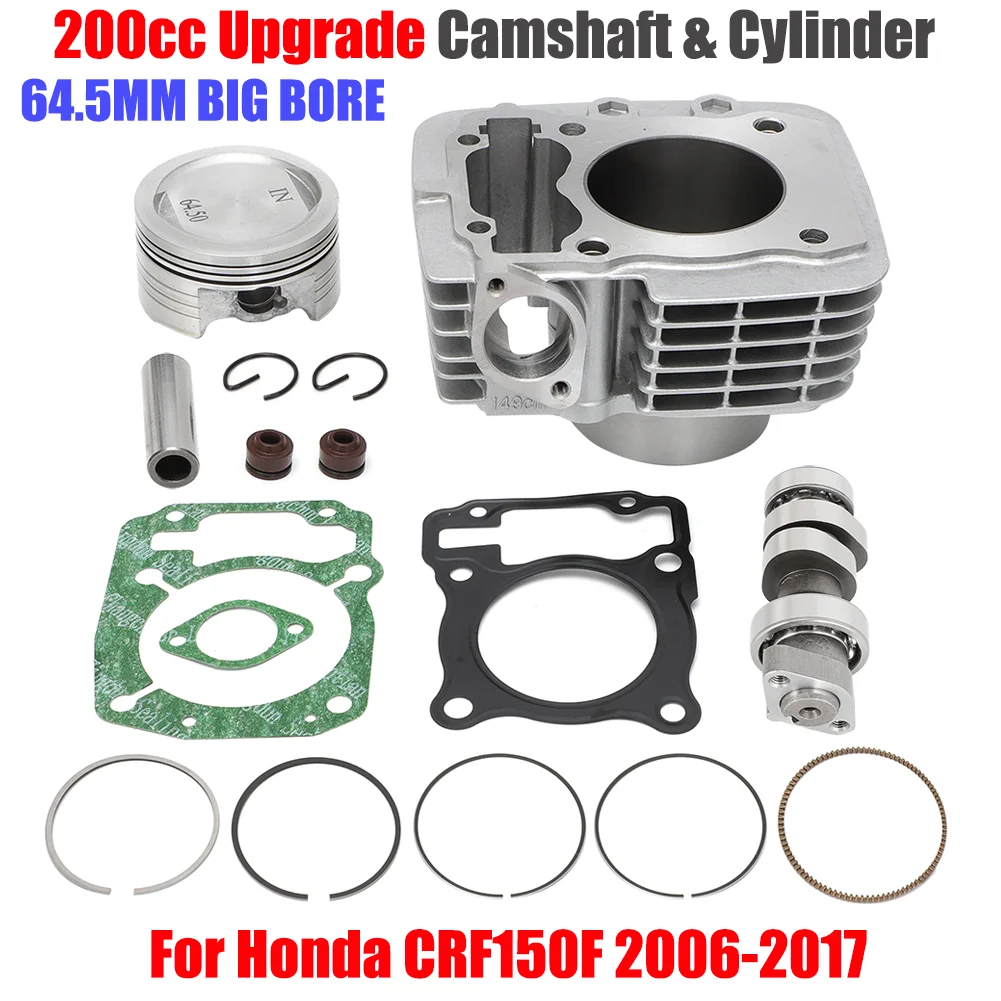 

UPGRADE Camshaft 64.5MM 200cc BIG BORE Cylinder Piston Kit For HONDA CRF150F CRF 150 F 2006-2017 Motorcycle Cylinder Kit