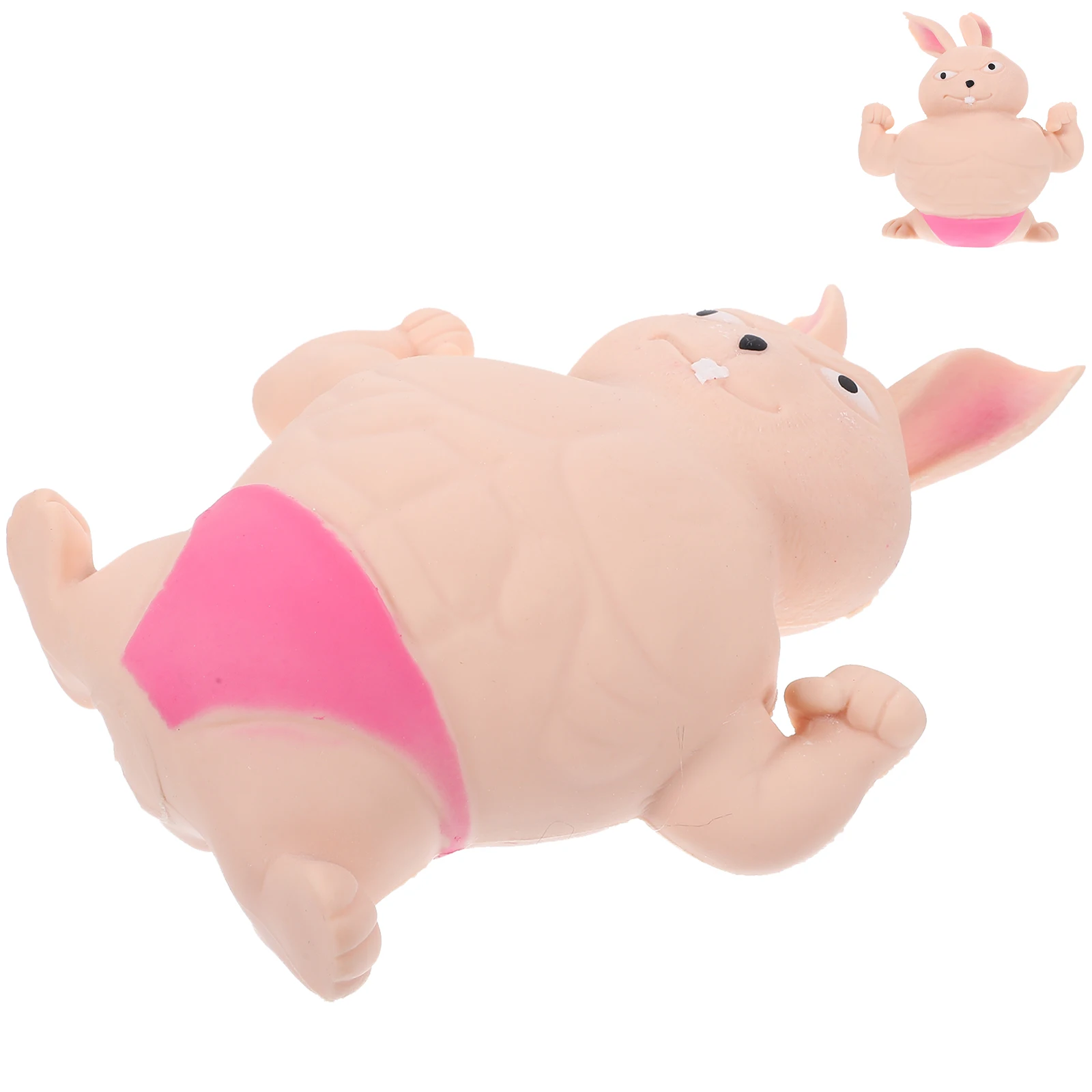 Muscle Rabbit Ornaments Squeeze Toys Statue Small Stress for Kids Fidget Tpr Animal Squeezing
