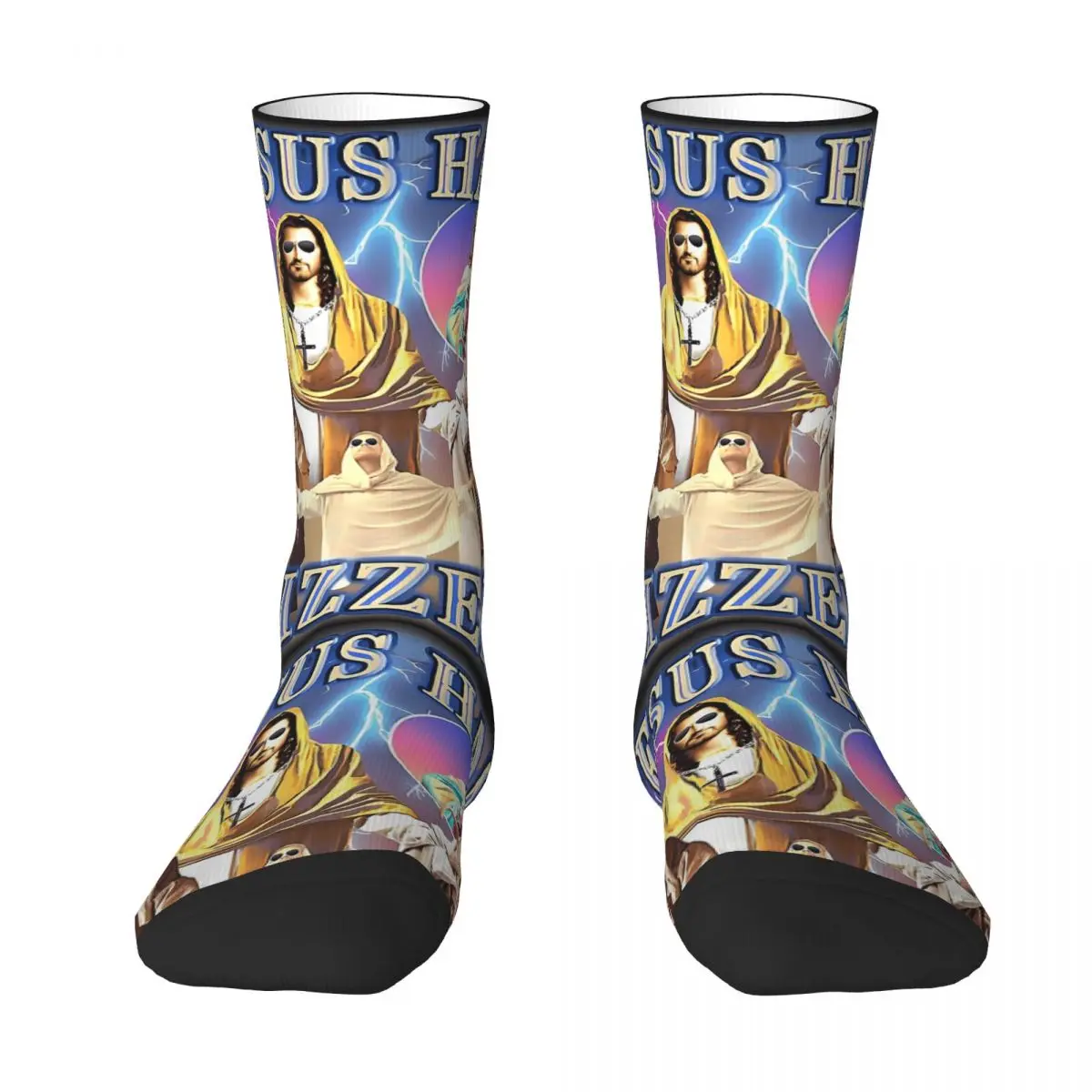 Jes.us Has Riz.zen On Back He Is Riz.zen Jes.us Rizz Socks Harajuku Stockings All Season Long Socks for Man Woman Christmas Gift