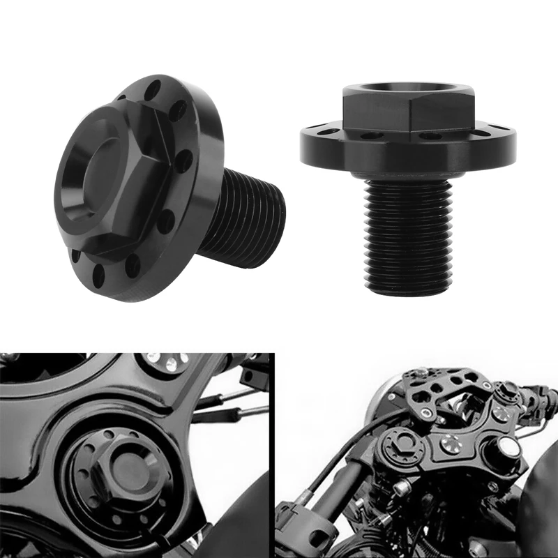 

CNC Black Aluminum Steering Stem Fork Bolt Nut For Harley FXR 1987-1994 FXDL FXD 1991-2005 XL 1987-up Except 1200S/FXDX/FXDXT