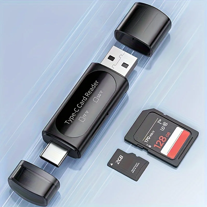 

TF + SD 2-в-1 OTG Card Reader Type-c Многофункциональный автомобильный кард-ридер для камер для мобильных телефонов и компьютеров
