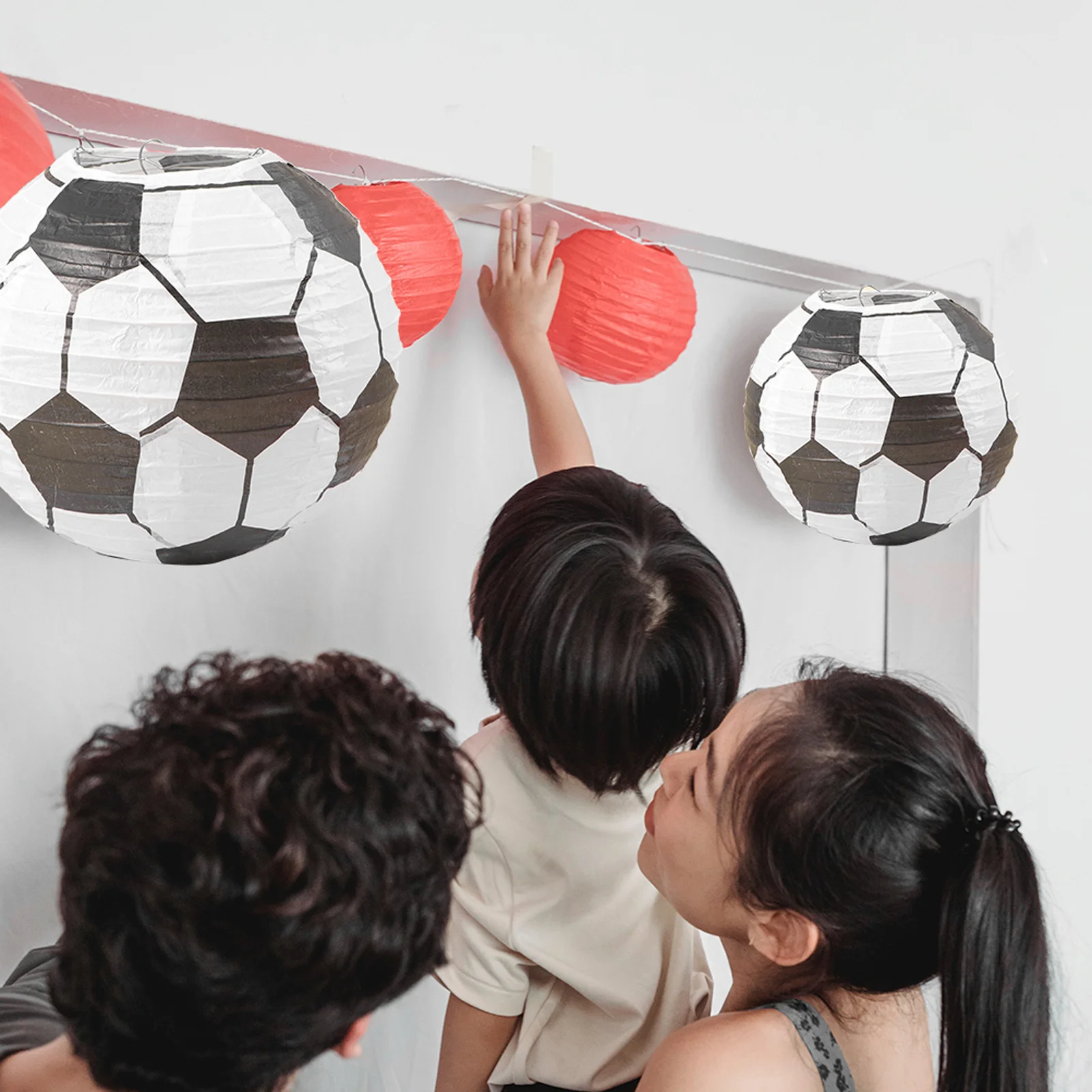 

1pcs Football Pattern Paper Lanterns Diy Hanging Decorations For Room Kindergarten Classroom Party Supplies