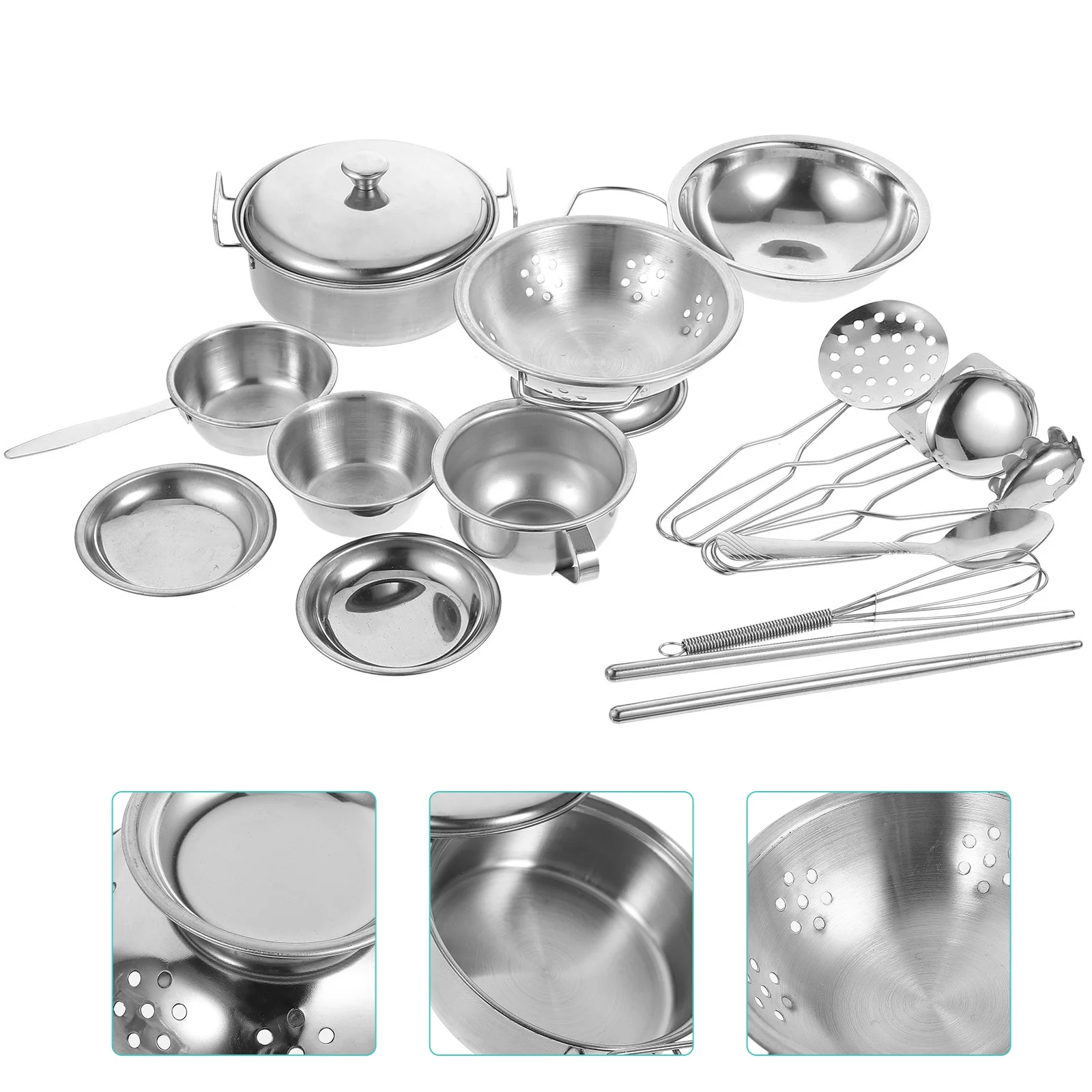 Set di giocattoli da cucina per bambini, utensili in acciaio inossidabile, leggeri, di dimensioni compatte, giocattoli da gioco, giocattoli da cucina per ragazzi e ragazze