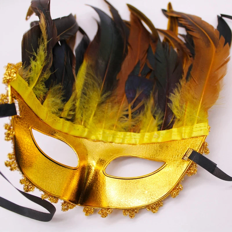 Indian Mask Cosplay Women Eye Masque Bar Nightclub Maske Ball Face Party Mask Feather Masks Venetian Masquerade Halloween