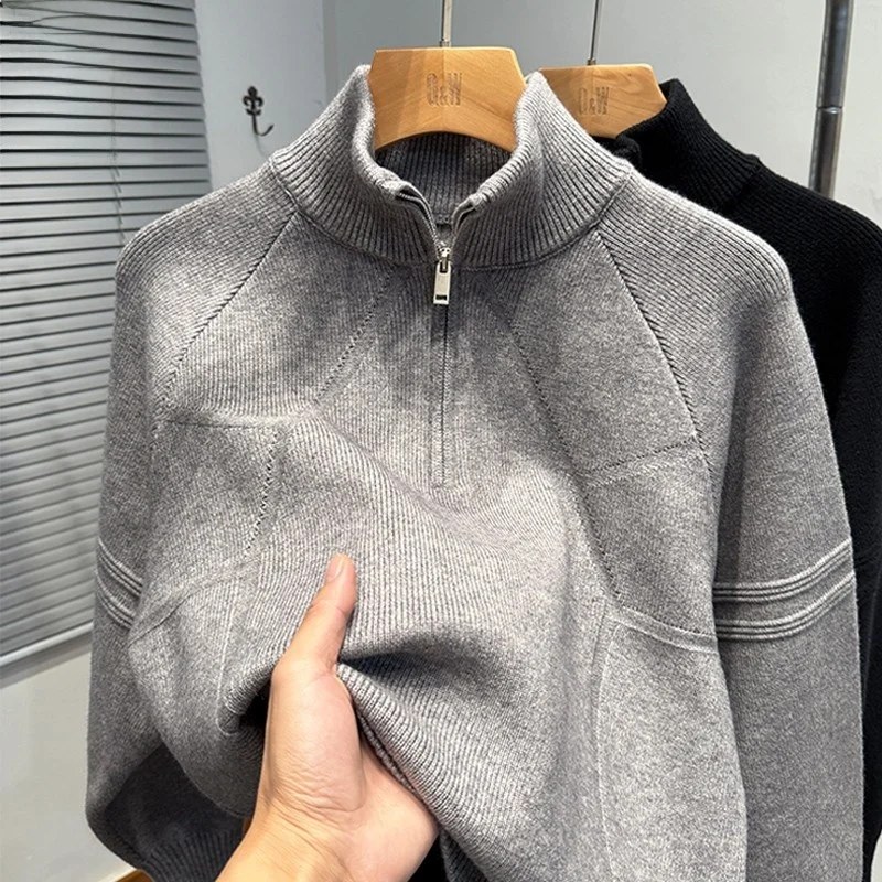 

Loose Knitted Men's Sweater f High Collar Winter Casual Faionable Youth Outerwear Korean Sle Soft Nylon Fabric Long Sl...