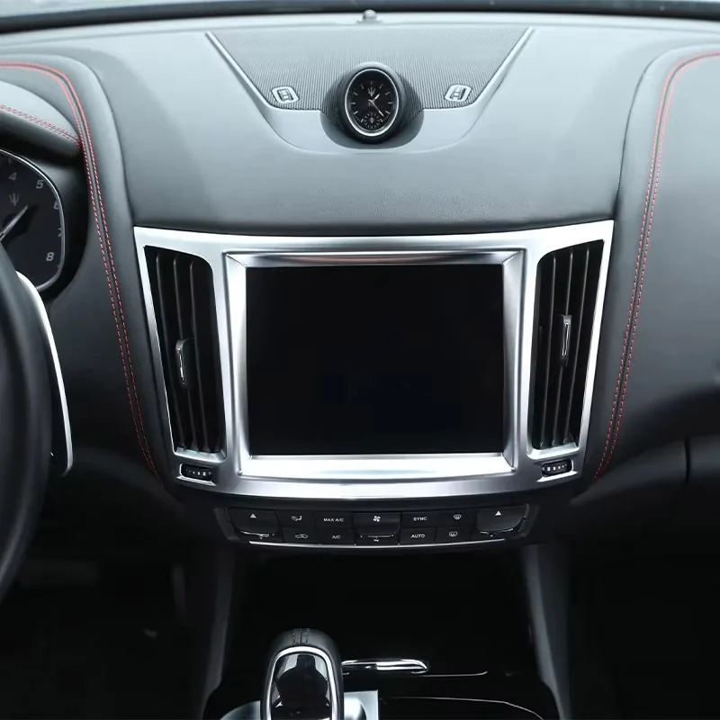 Plastic Carbon Fiber Style Interior Navigation box Frame Cover Trim Accessories For Maserati Levante 2016 Car-Styling