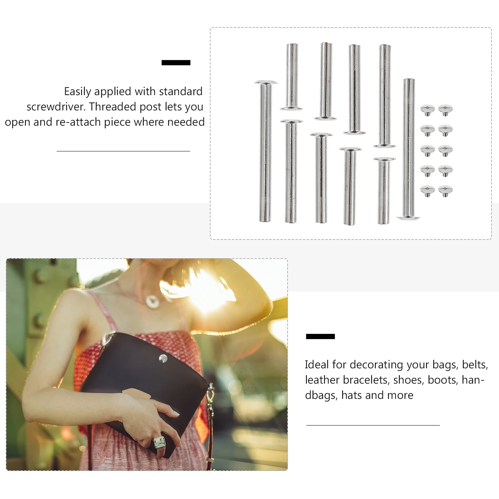 

50 Sets Booklet Screws Scrapbooking Metal Post Binding DIY Nickel Plated Photo Album Craft