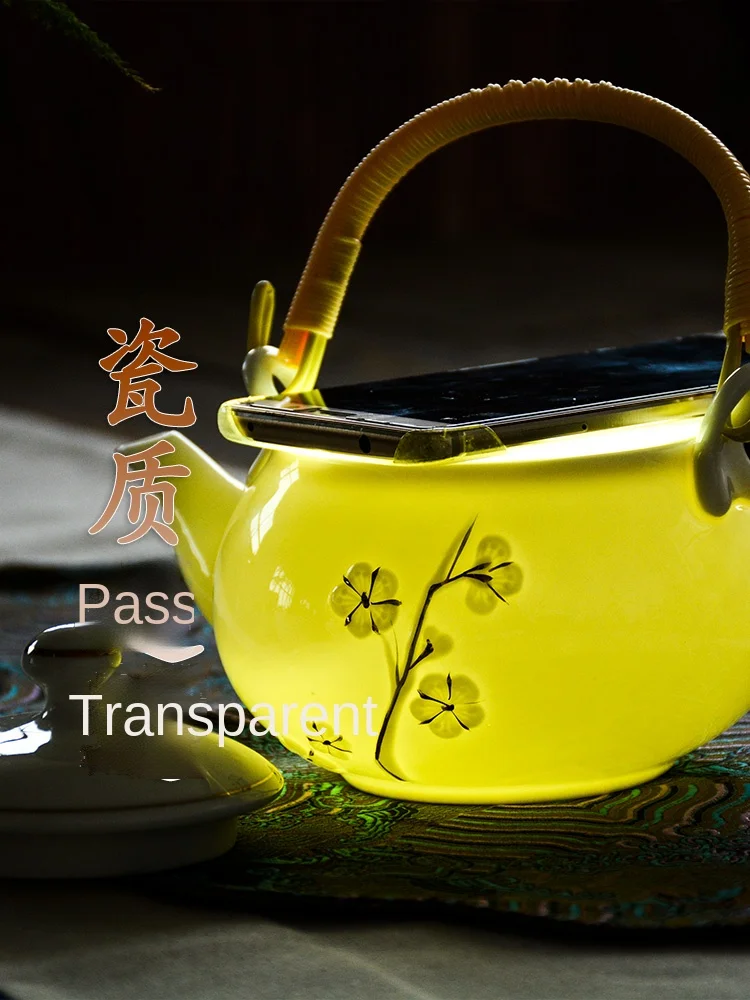 

Teapot Ceramic Teapot Single Kettle Large Teapot Single Porcelain Teapot Tea Set Filter Lifting Handle Household Kettle