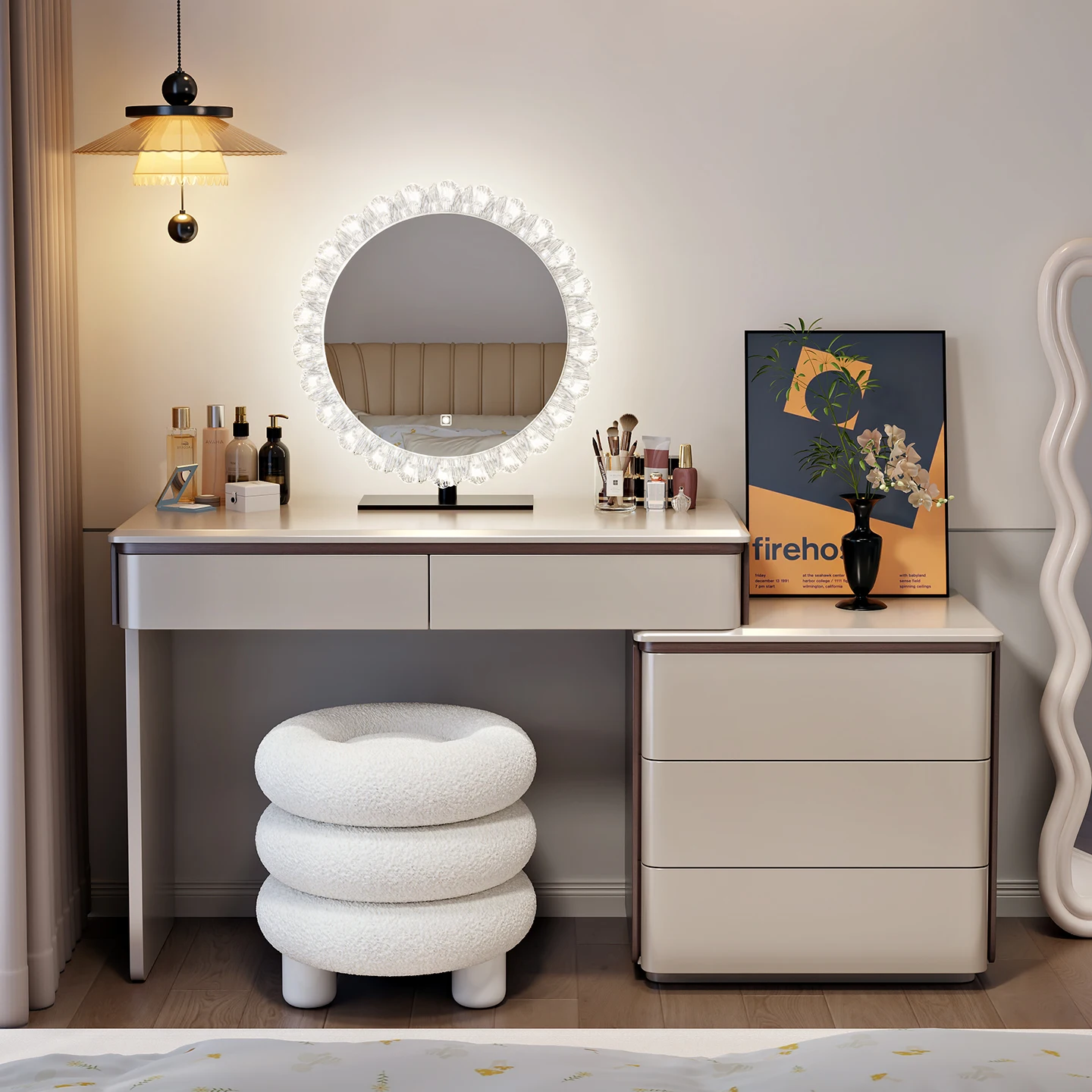 Painted dresser chest cabinet new modern simple makeup table storage cabinet high sense