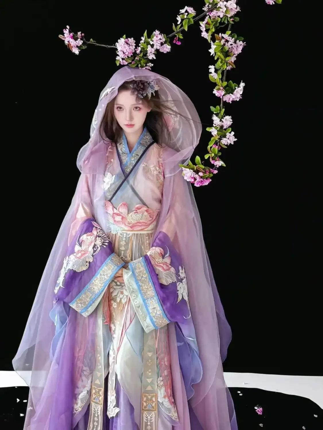 حار كرنفال هالوين تأثيري Hanfu المرأة موضة الدول المتحارب رداء الصناعة الثقيلة التطريز الخصر طول تنورة2026 #3