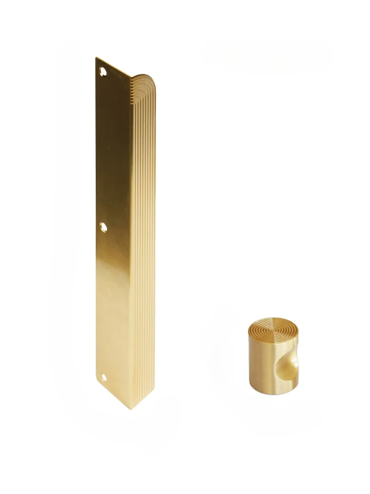 Tinyhob Hidden Cabinet Handle Curved Edge Sealed Cabinet Handle Light Luxury Gold Invisible Wardrobe Door Handle Length 300mm