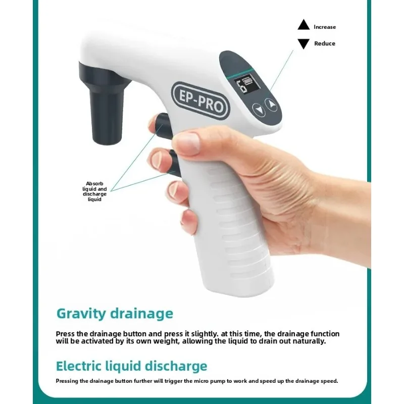 Digital Display Electric Pipette Large Capacity Electric Pipette Pump Electric Pipette Gun Aspirator Adjustable Speed