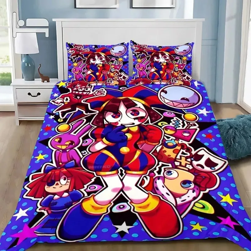 Anime The Amazing Digital Circus Series Cartoon Bedding Set Bedroom Soft Modern Bedspreads Comefortable Duvet Cover Pillowcase
