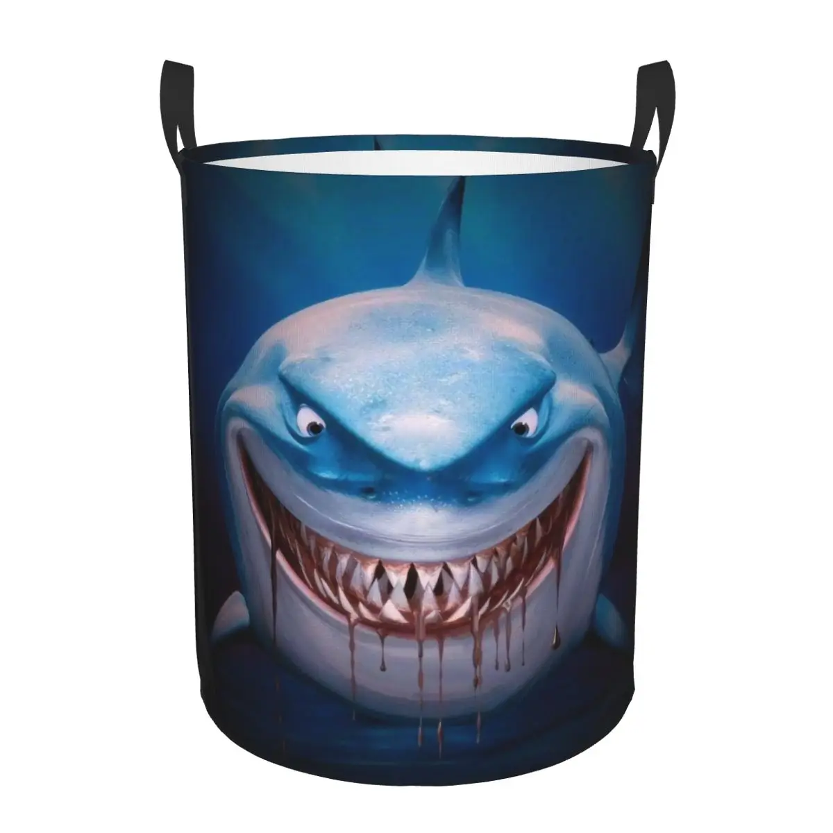 Hippie Shark Laundry Hamper Large Clothes Storage Basket Teeth Funny Toys Bin Organizer for Nursery