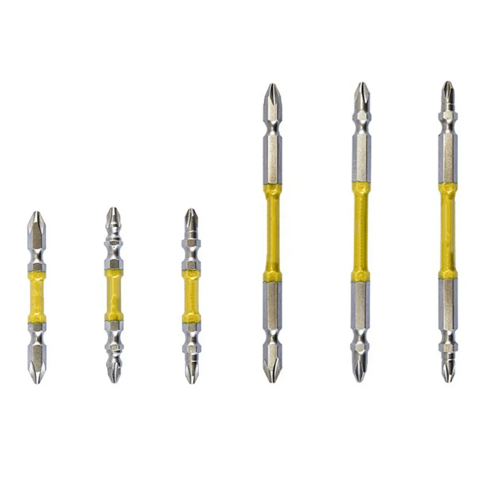 6pcs Screwdriver Bit Double Head PH2 Screwdriver Bit With Magnetic Ring Electric Screwdriver 65-110mm For Decoration Furniture