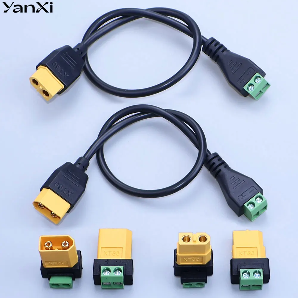 XT60 Male Female To 2Pin Terminal Adapter Solderless Charging Connector For Solar Panels Drone Model Aircraft Balance Charger So