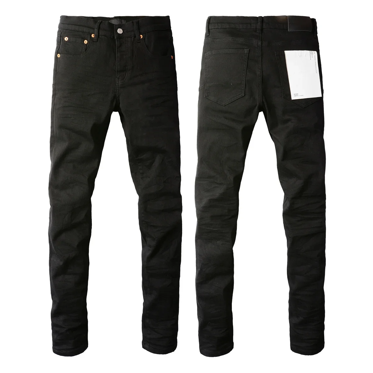 

Men's Jeans Distressed Black Streetwear High Stretch Skinny Button Fly Ripped Jeans Pants